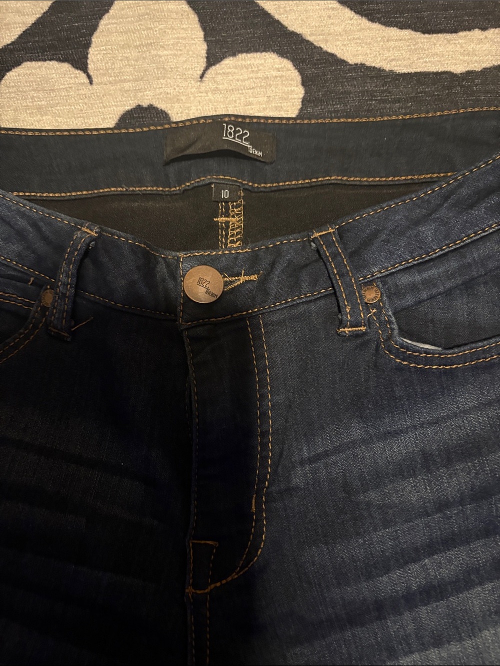 1822 Denim Women's Skinny Jeans - Dark Blue Wash - Picture 2 of 3